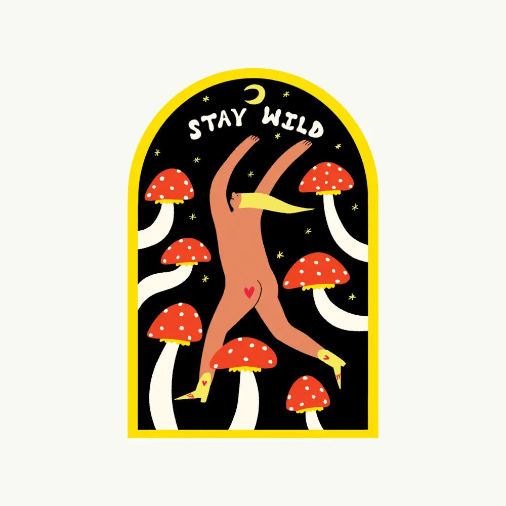 Little Black Cat Illustrated Goods - Mushroom Stay Wild Sticker | Archway Vinyl