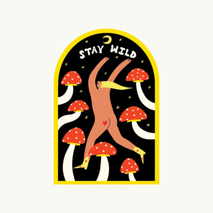 Little Black Cat Illustrated Goods - Mushroom Stay Wild Sticker | Archway Vinyl