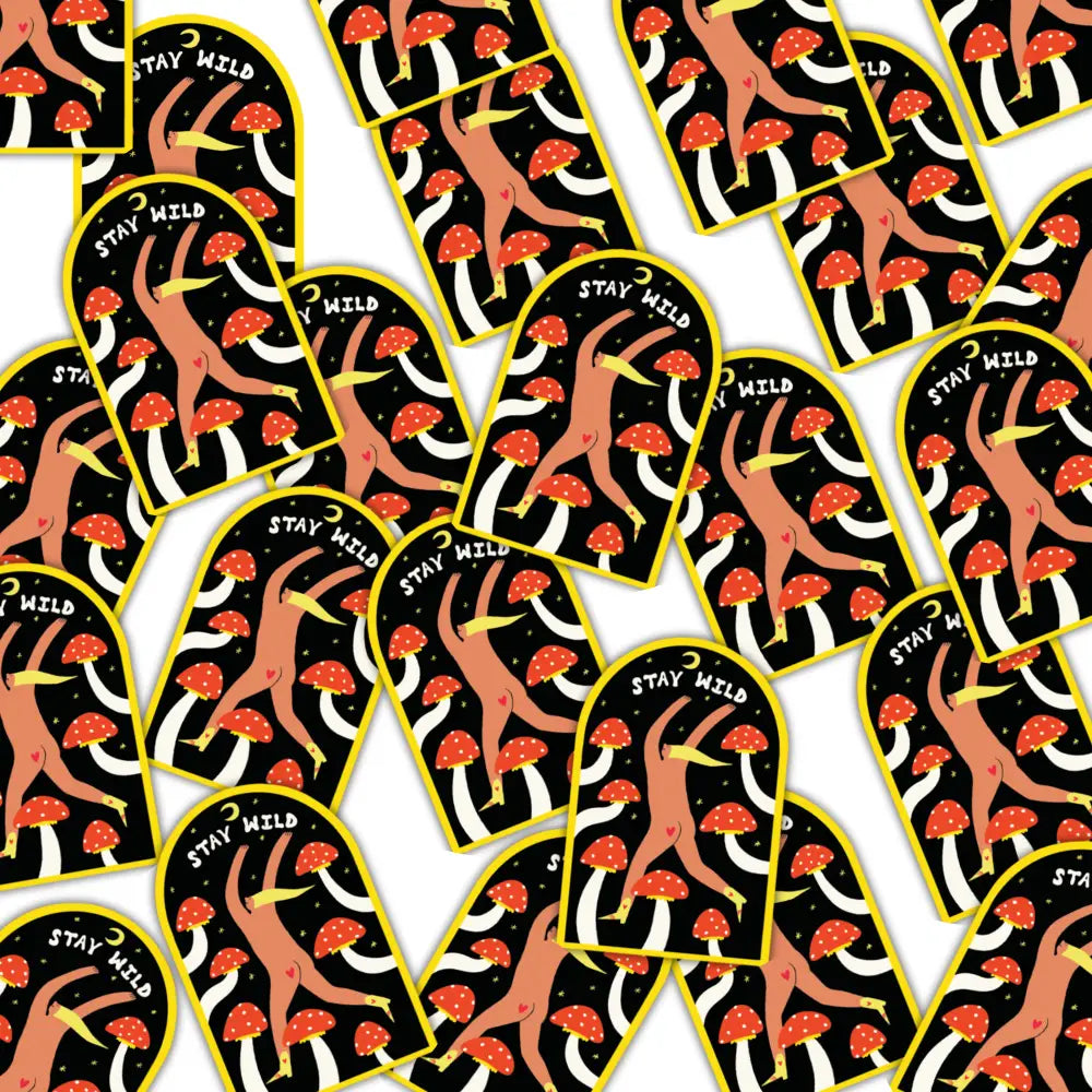 Little Black Cat Illustrated Goods - Mushroom Stay Wild Sticker | Archway Vinyl