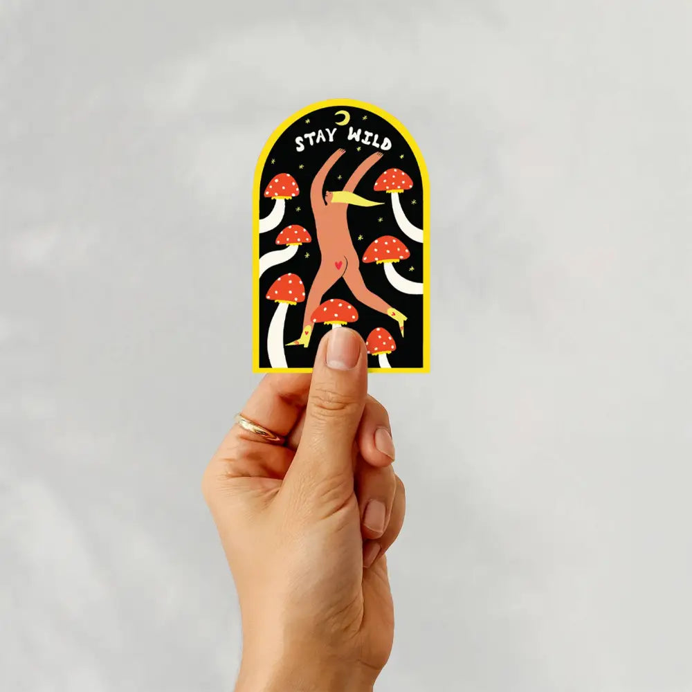 Little Black Cat Illustrated Goods - Mushroom Stay Wild Sticker | Archway Vinyl
