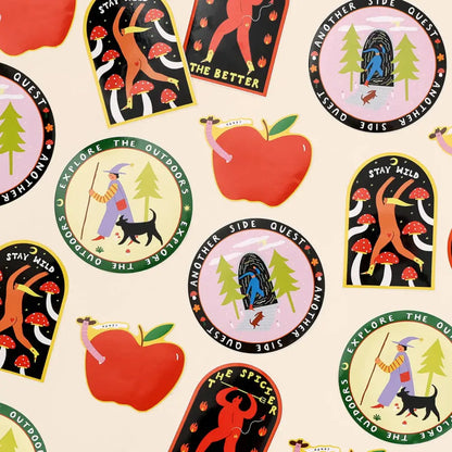 Little Black Cat Illustrated Goods - Mushroom Stay Wild Sticker | Archway Vinyl