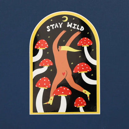Little Black Cat Illustrated Goods - Mushroom Stay Wild Sticker | Archway Vinyl