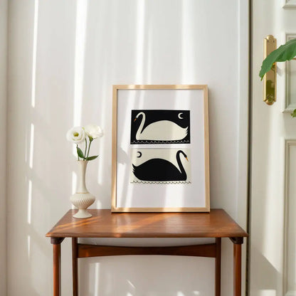 Little Black Cat Illustrated Goods - Negative / Positive Swans Art Print