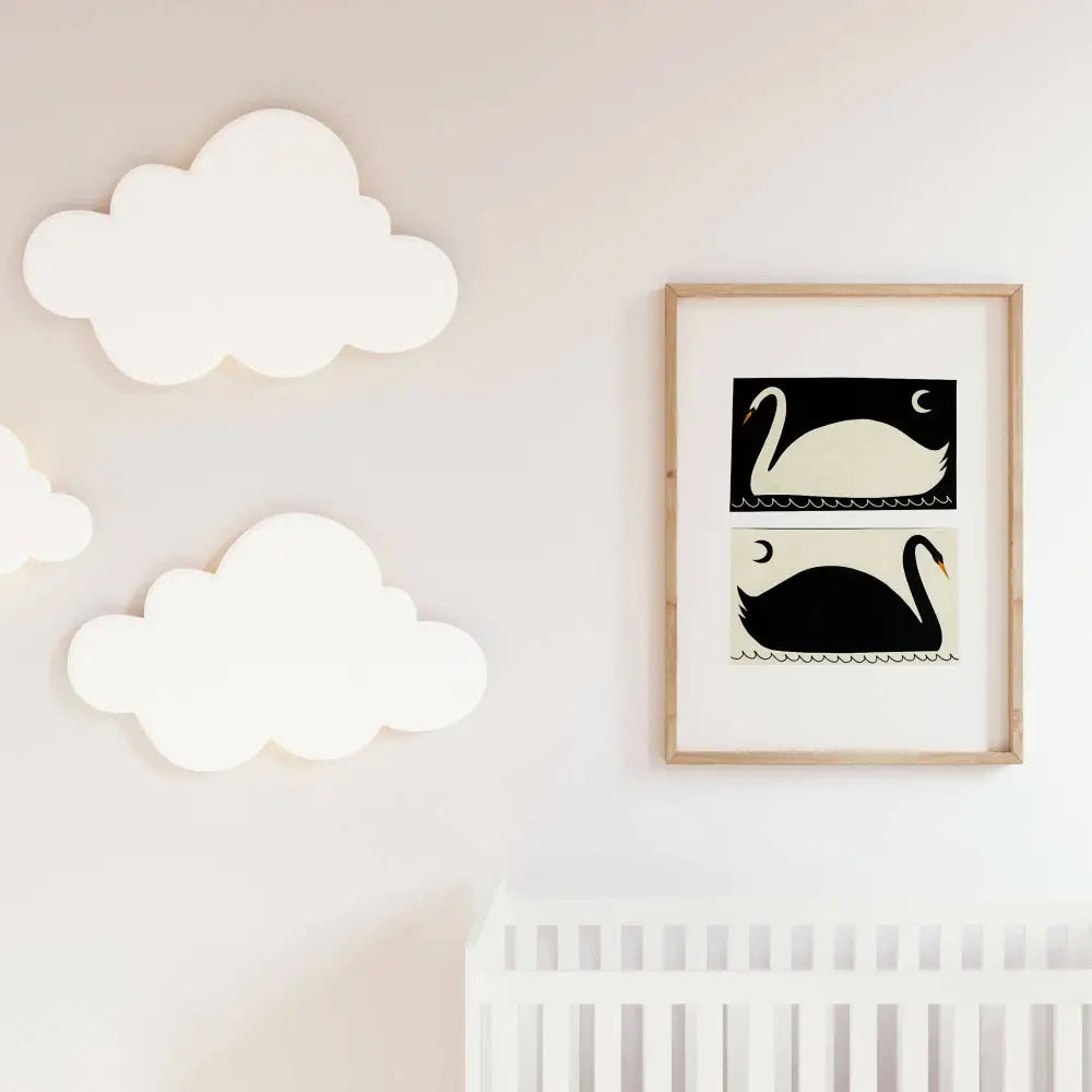 Little Black Cat Illustrated Goods - Negative / Positive Swans Art Print