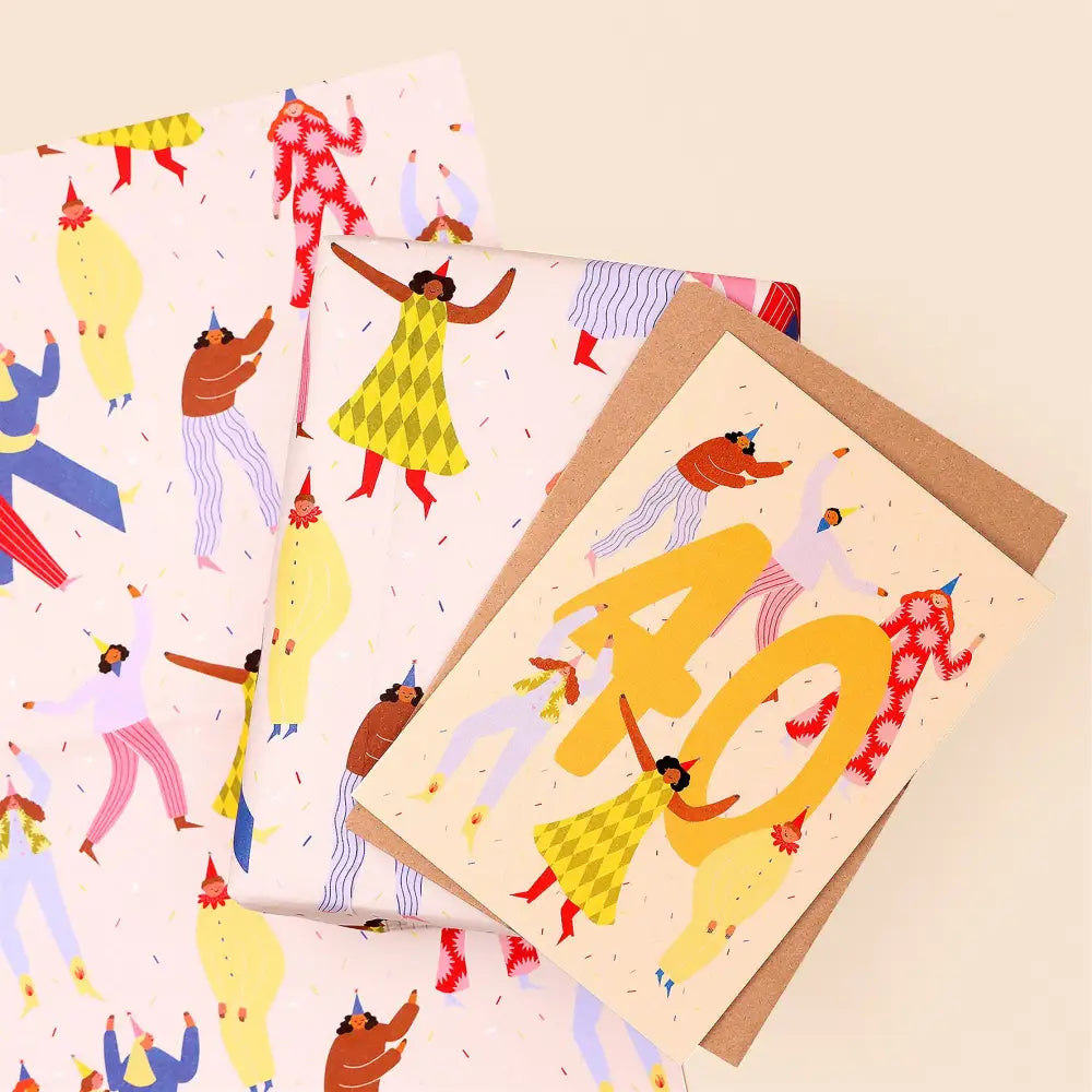Party People Wrapping Paper Sheet - PABOOM