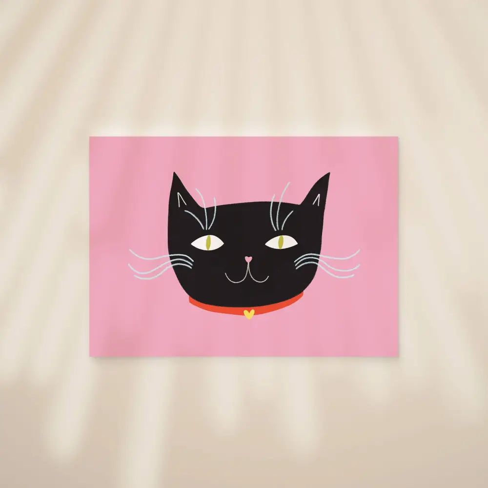 Black Cat Postcard Print - PABOOM
