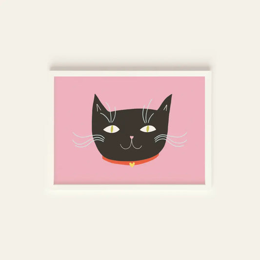 Black Cat Postcard Print - PABOOM