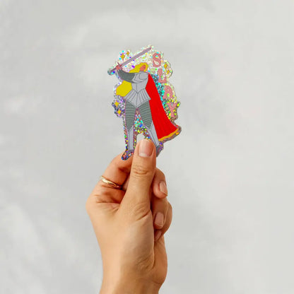 Little Black Cat Illustrated Goods - Slay Fantasy Girl Glitter Sticker | Knight | Kindle