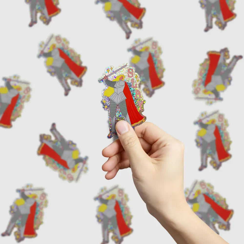 Little Black Cat Illustrated Goods - Slay Fantasy Girl Glitter Sticker | Knight | Kindle