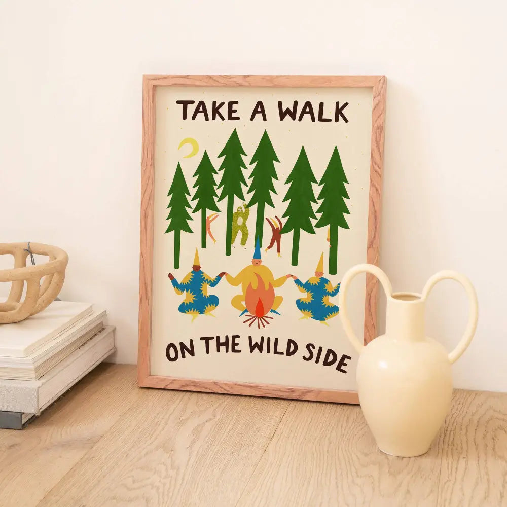 Little Black Cat Illustrated Goods - Take A Walk On The Wild Side Art Print A4