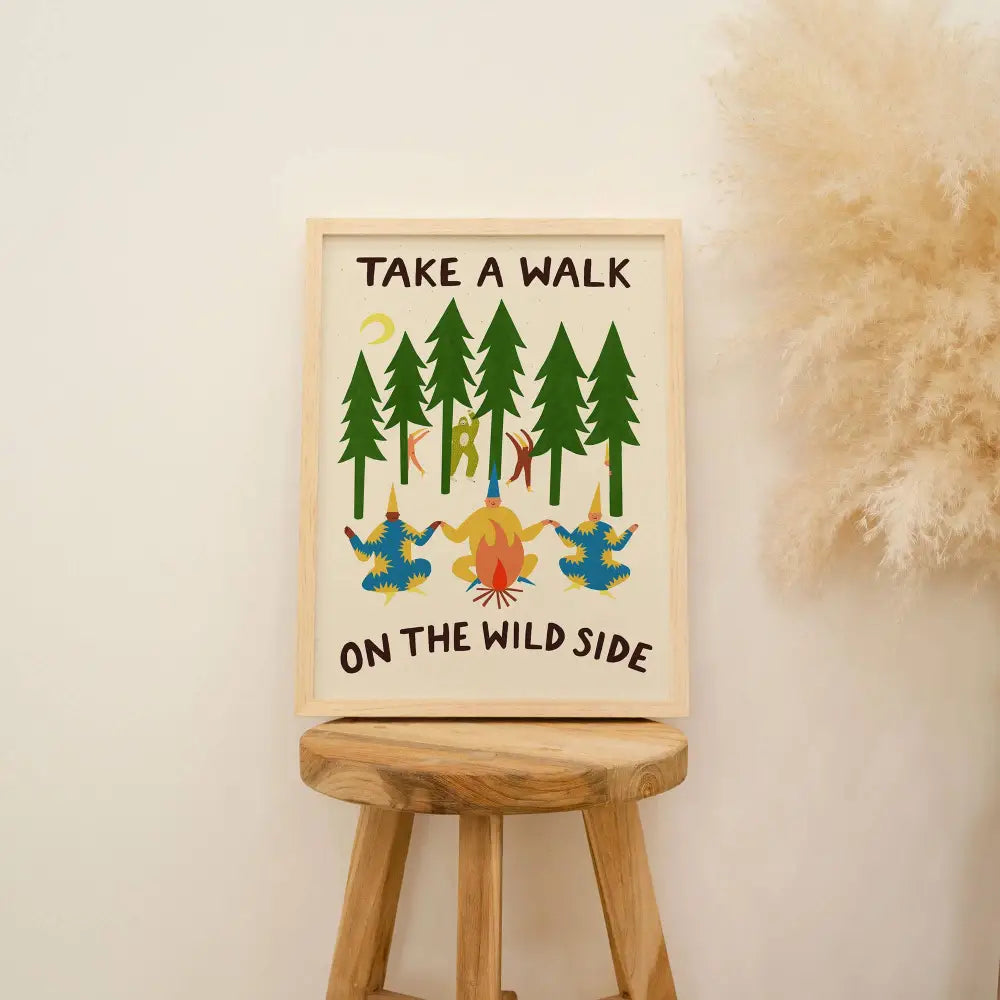 Little Black Cat Illustrated Goods - Take A Walk On The Wild Side Art Print A4