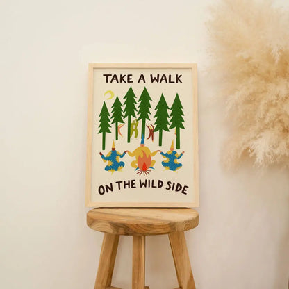 Little Black Cat Illustrated Goods - Take A Walk On The Wild Side Art Print A4