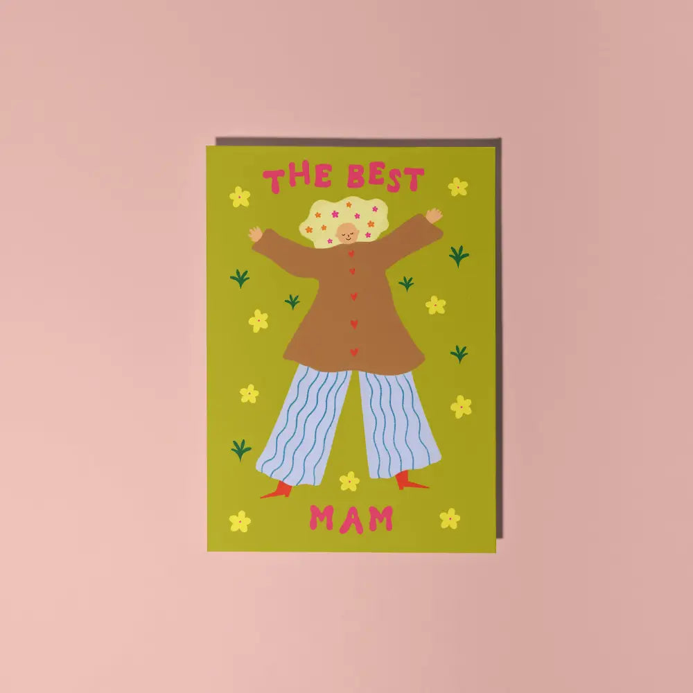 Little Black Cat Illustrated Goods - The Best Mam Card | Mum Birthday | Floral Mother’s Day