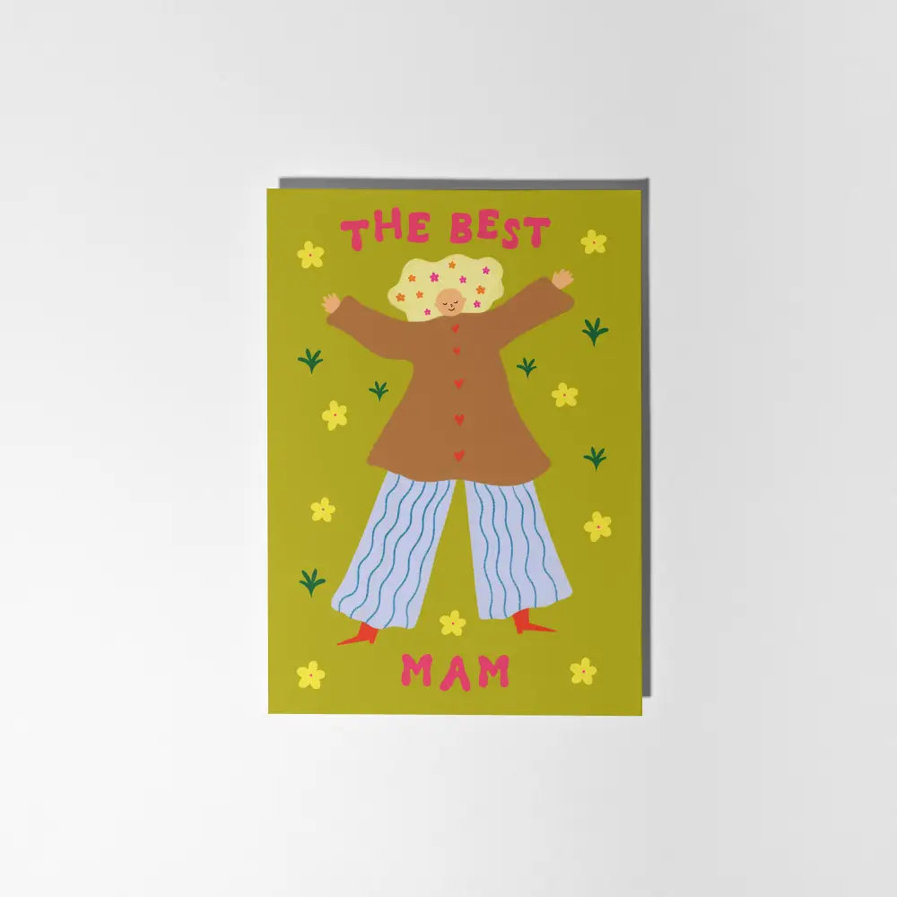 Little Black Cat Illustrated Goods - The Best Mam Card | Mum Birthday | Floral Mother’s Day
