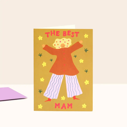 Little Black Cat Illustrated Goods - The Best Mam Card | Mum Birthday | Floral Mother’s Day