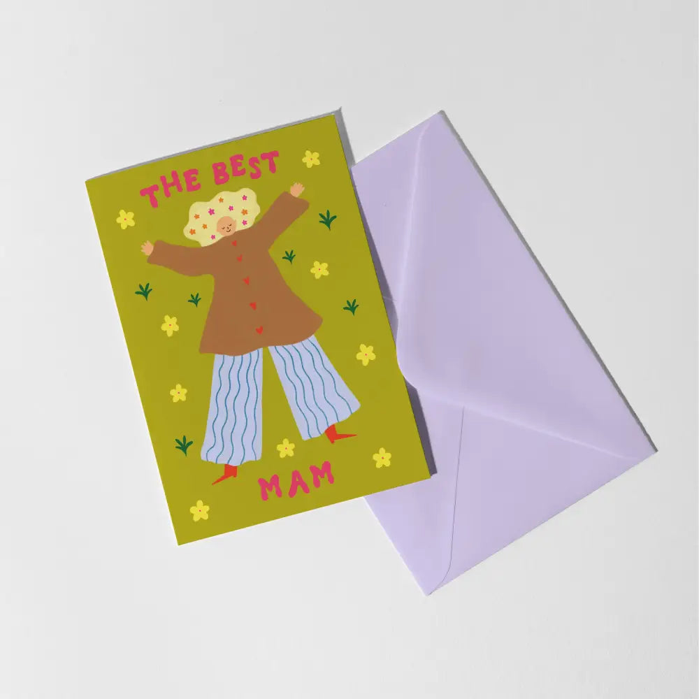 Little Black Cat Illustrated Goods - The Best Mam Card | Mum Birthday | Floral Mother’s Day