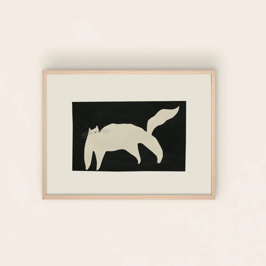 White Cat Print - PABOOM