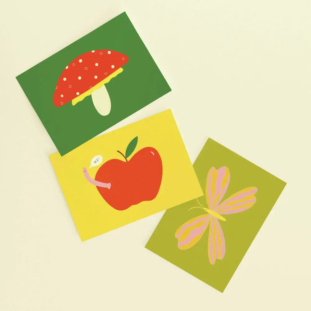 Worm In Apple Postcard - PABOOM