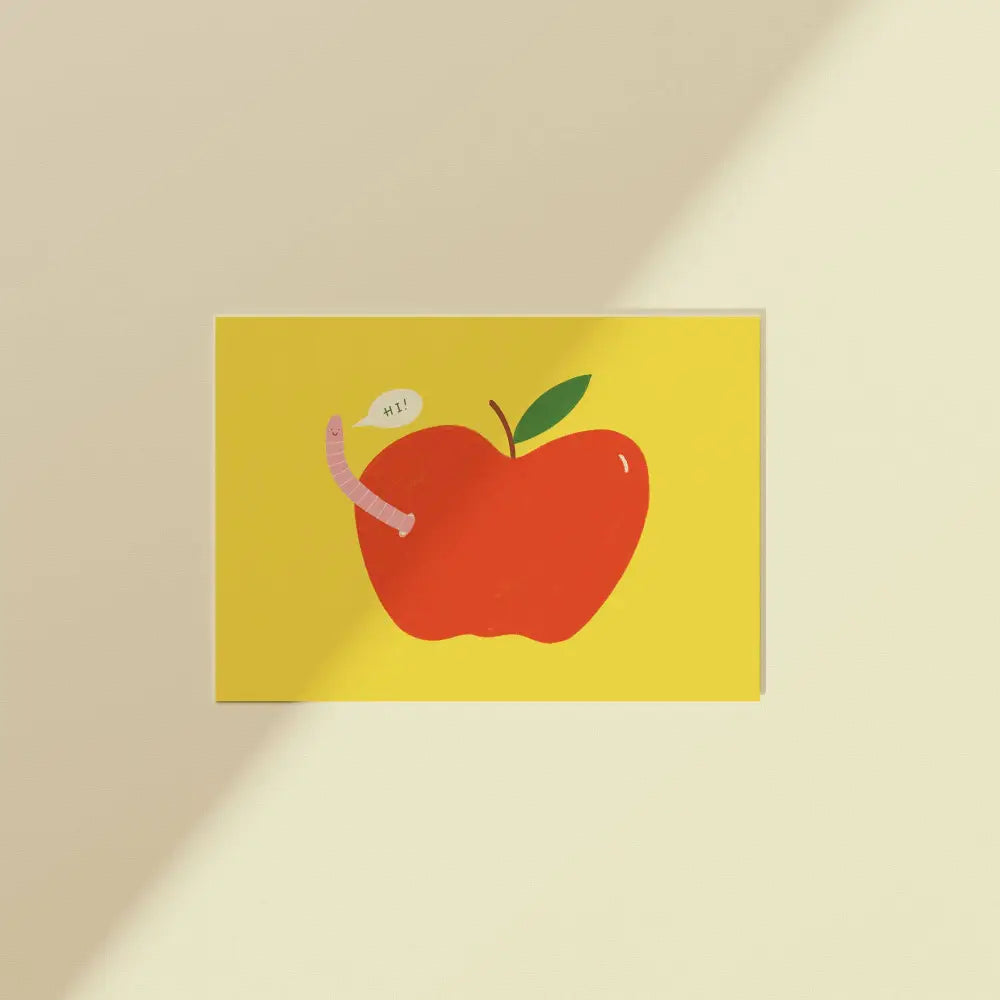 Worm In Apple Postcard - PABOOM