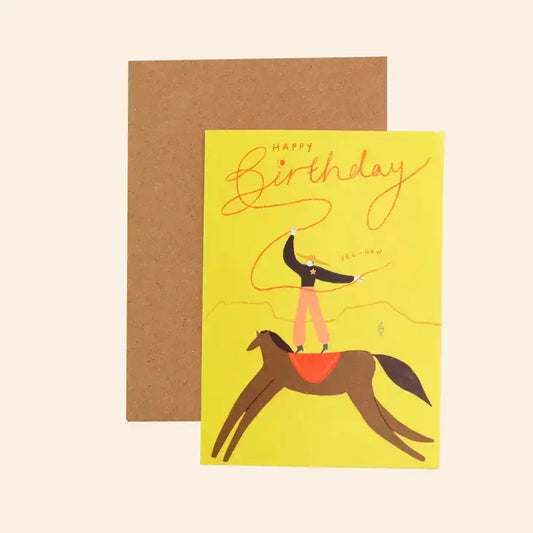 Yee-Haw Cowboy Birthday Card - PABOOM