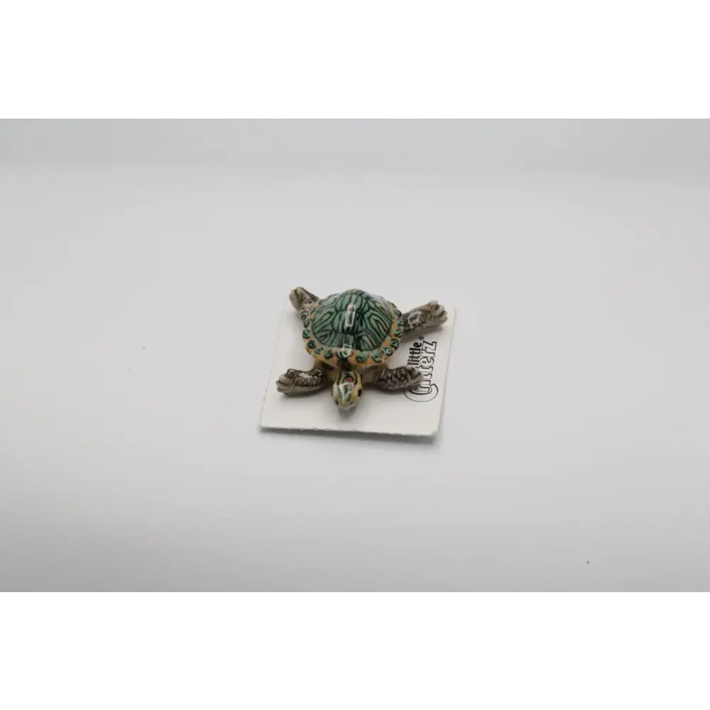 Bask Red-Eared Slider Turtle Porcelain Miniature - PABOOM
