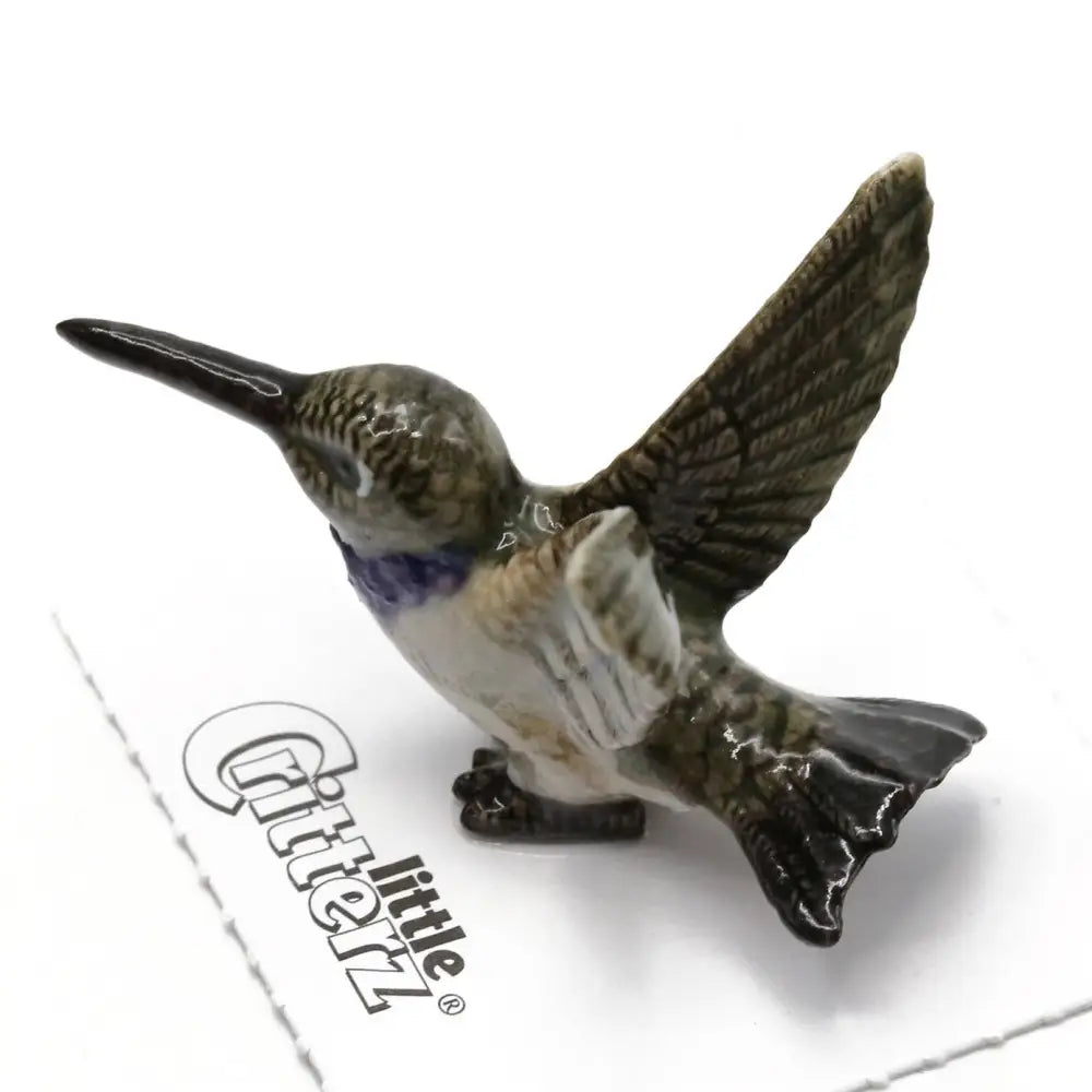 Bell Black-chinned Hummingbird Porcelain Miniature - PABOOM