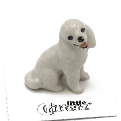 Little Critterz Bella Poodle Porcelain Miniature white ceramic miniature dog figurine