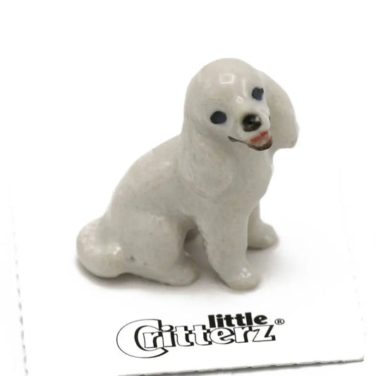 Little Critterz Bella Poodle Porcelain Miniature white ceramic miniature dog figurine