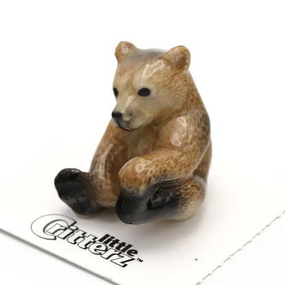 Bernie Brown Bear Cub Porcelain Miniature - PABOOM