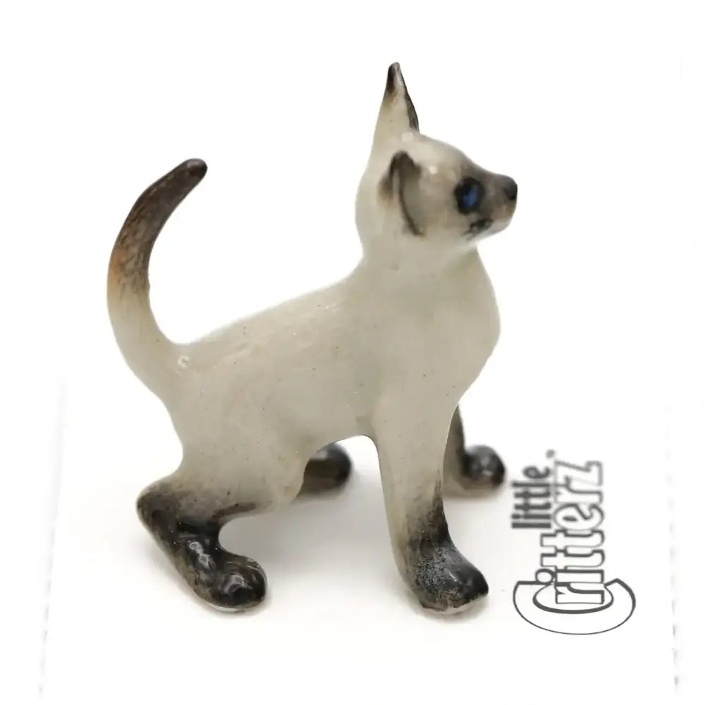 Blaze Siamese Kitten Porcelain Miniature - PABOOM