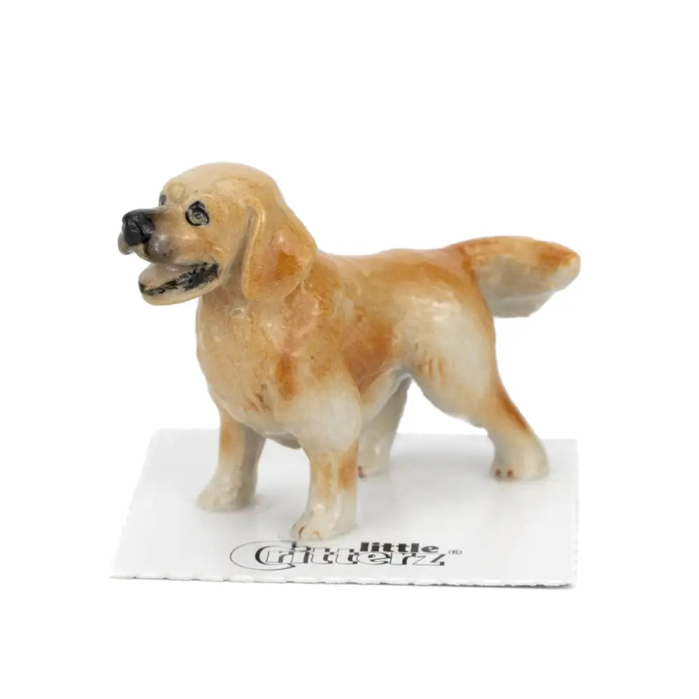 Little Critterz Buddy Golden Retreiver Adult Porcelain Miniature golden retriever figurine happy expression