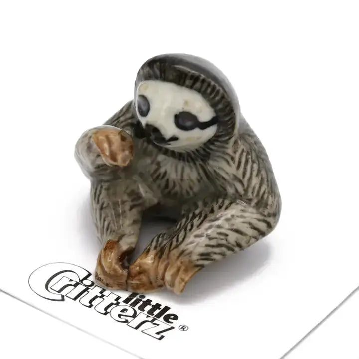 Buttercup Three-Toed Sloth Porcelain Miniature - PABOOM