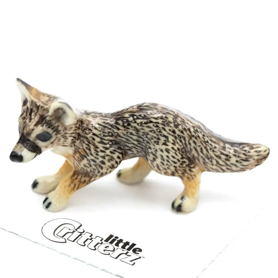 Climber Grey Fox Porcelain Miniture - PABOOM
