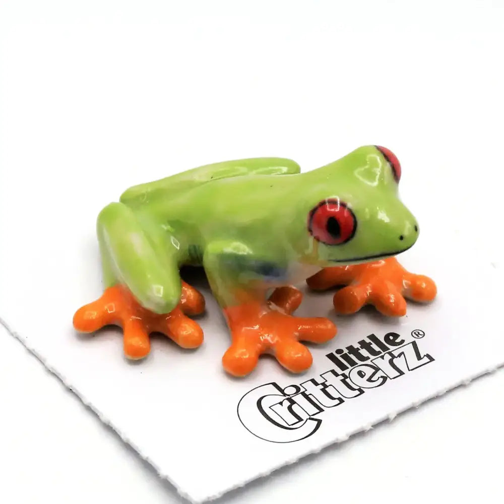 Clinger Red-Eyed Frog Porcelain Miniature - PABOOM