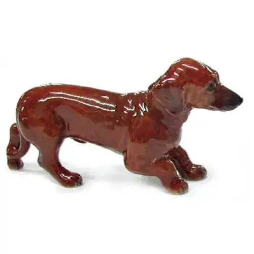 Dachshund Puppy Northern Rose Porcelain Mini Figurine - PABOOM