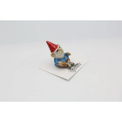 Little Critterz Dal Erf Gnome Porcelain Miniature figurine gnome red hat blue