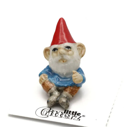 Little Critterz Dal Erf Gnome Porcelain Miniature miniature garden gnome figurine red