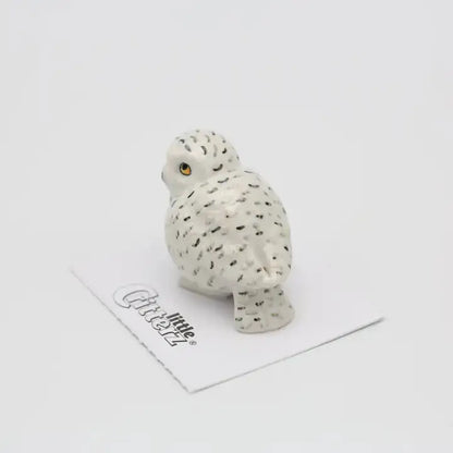 Ghost Snowy Owl Porcelain Miniature - PABOOM