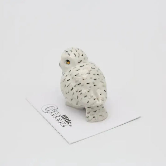Ghost Snowy Owl Porcelain Miniature - PABOOM