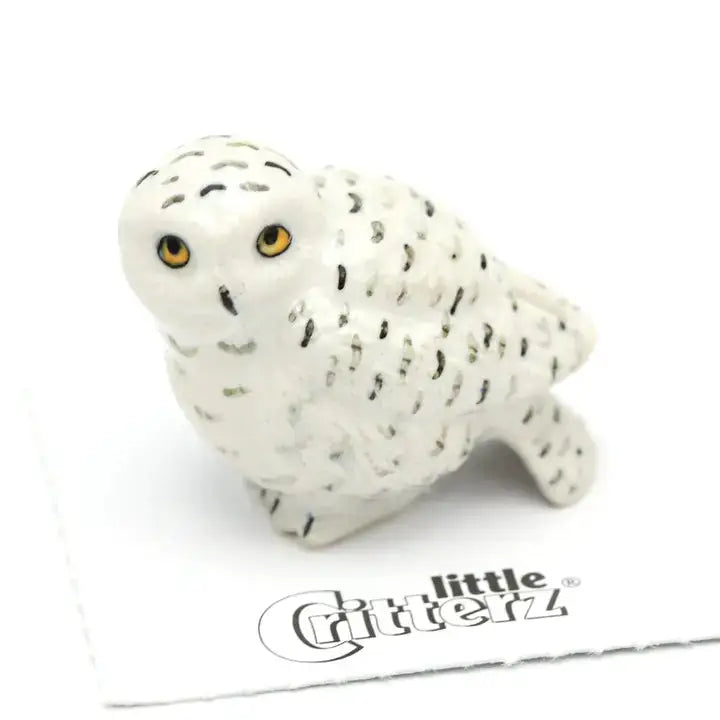 Ghost Snowy Owl Porcelain Miniature - PABOOM