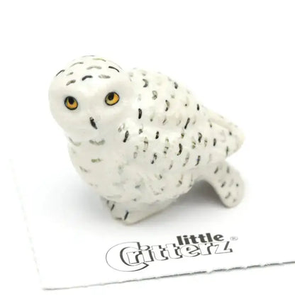 Ghost Snowy Owl Porcelain Miniature - PABOOM