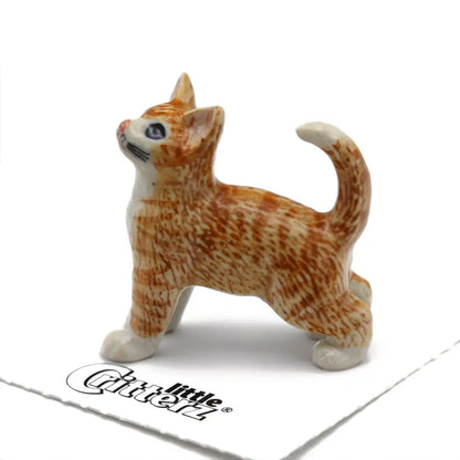 Little Critterz Ginger Orange Tiger Porcelain Miniature ceramic orange tabby kitten figurine