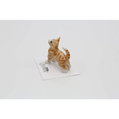 Little Critterz Ginger Orange Tiger Porcelain Miniature orange white striped ceramic cat