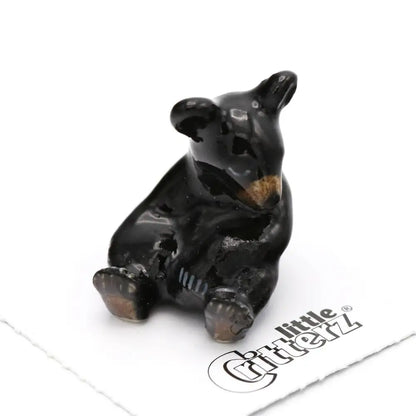 Little Critterz - Honey Black Bear Cub Porcelain Miniature
