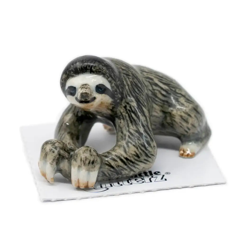 Monk Three-Toed Sloth Porcelain Miniature - PABOOM