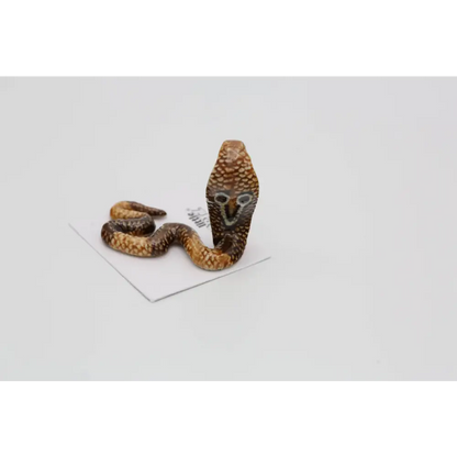 Naja Spectacled Cobra Porcelain Miniature - PABOOM