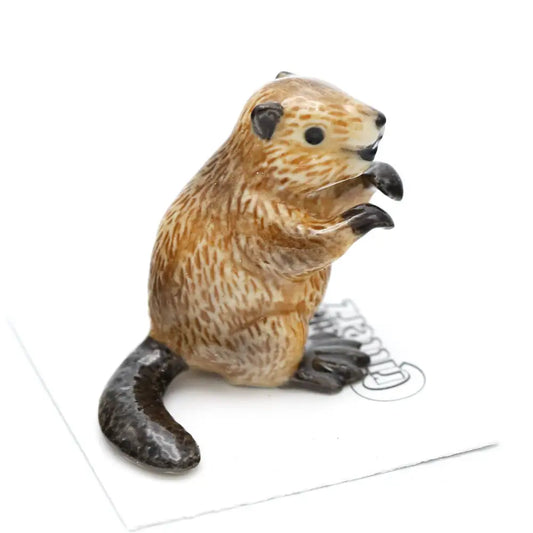 Paddle Beaver Porcelain Decorative Figurine Miniature - PABOOM