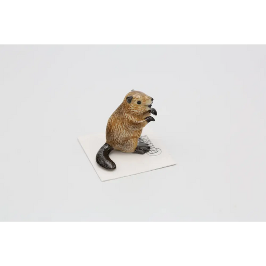 Paddle Beaver Porcelain Decorative Figurine Miniature - PABOOM