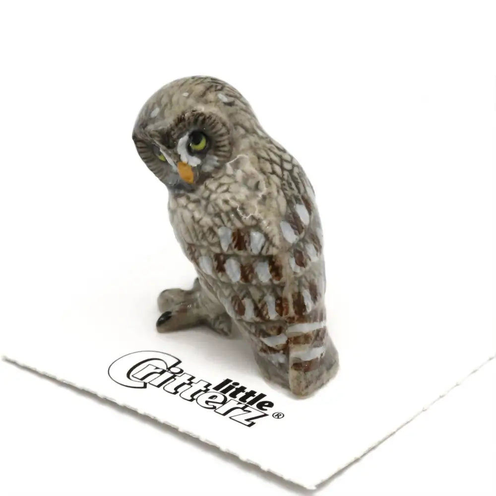 Little Critterz Phantom Great Gray Owl Porcelain Miniature