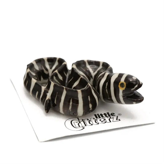 Retreat Zebra Moray Eel Porcelain Miniature - PABOOM